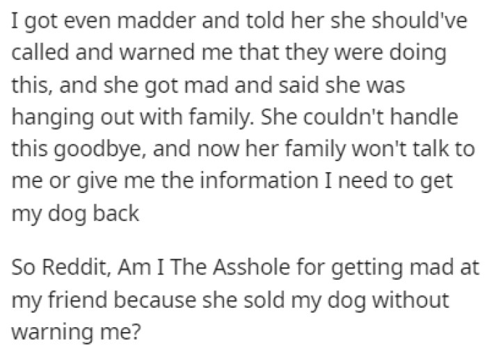 OP Turned to Reddit to See If It Was Wrong of Her to Get Mad at Her Friend