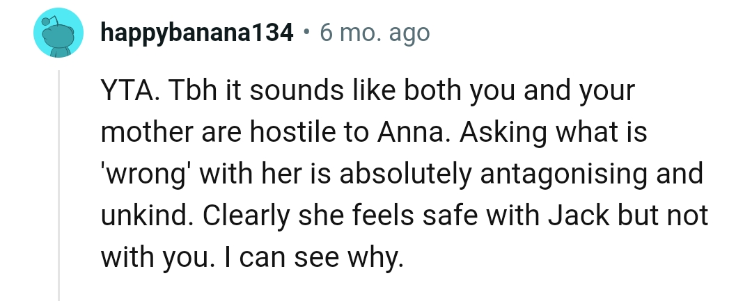 She feels safe with Jack but not with the OP