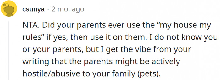 Her house, her rules.