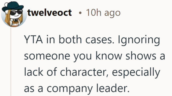 Professional boundaries are one thing. Basic courtesy is another layer entirely.