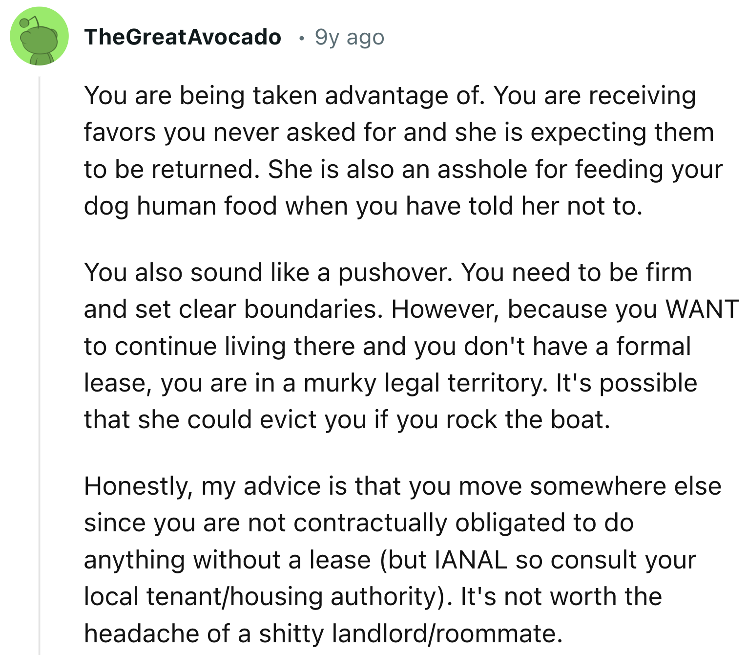 OP is receiving favors she didn't ask for