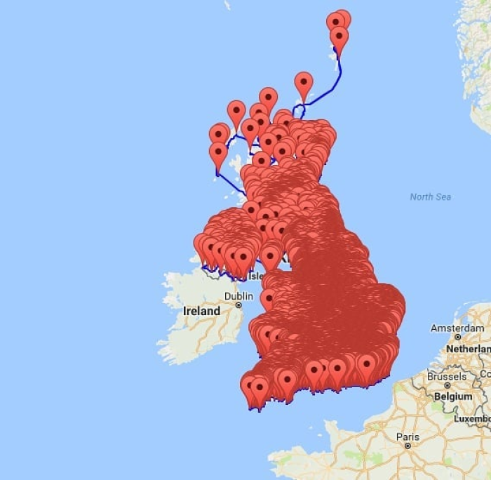 22. For All Those in the United Kingdom Eagerly Anticipating April 12th, Here's a Comprehensive Map Showcasing the Locations of Every Pub Across the UK