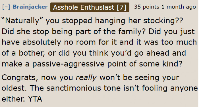 She is part of the family, so her stocking needs to be on display during Christmas.