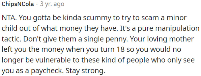 This appears to be a manipulative strategy employed by the foster parents. OP should resist succumbing to such efforts.