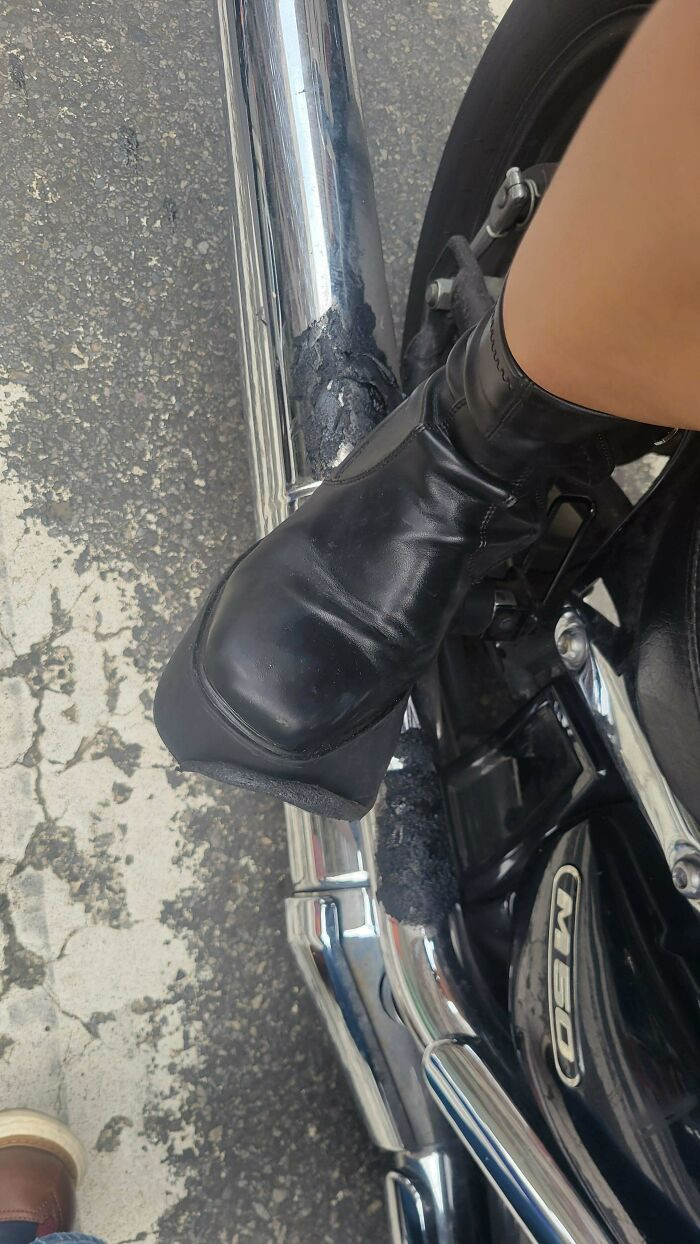 "My Date Forgot To Step On The Foot Peg"