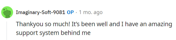 It's been quite the ride, but good thing OP has an incredible support crew rallying behind her.