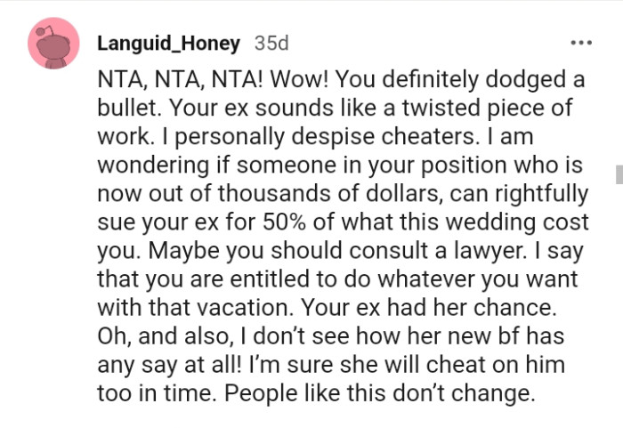 This Redditor advises the OP to get a lawyer