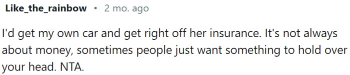 Mom is playing games to mess with OP