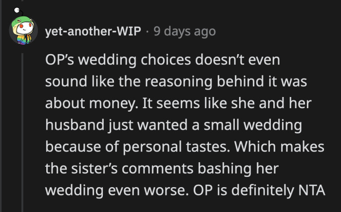 That's why it's so offensive and personal, especially from your own sibling.