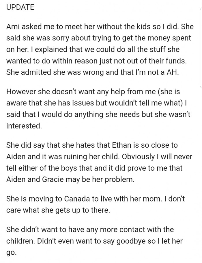 OP further shared that his wife offered an apology but has decided to move on with her life in another country.