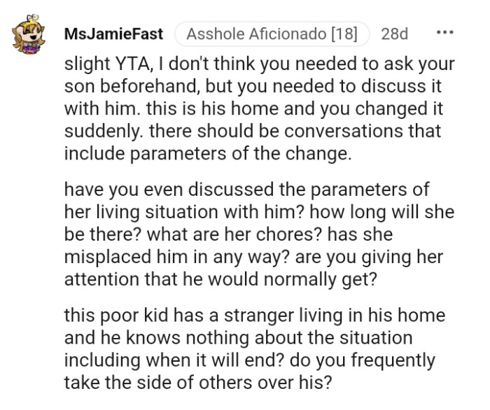 This Redditor wants to know if the OP is giving her son the attention that he needs