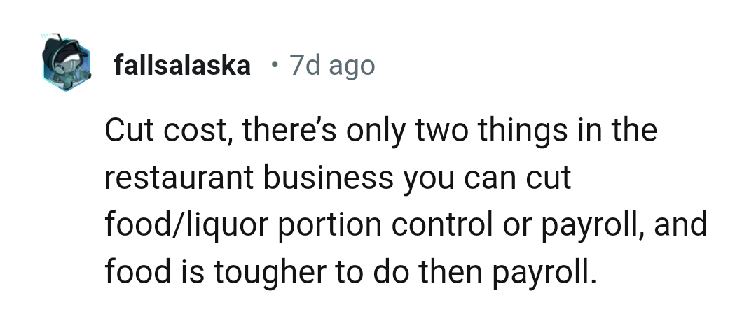 20. Food is tougher to do