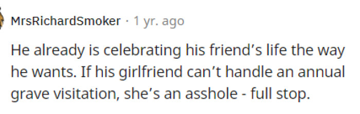 She's obviously the AH here, but maybe there's more to the story, and she's bothered by something else.