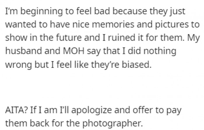 OP Felt Bad About What She Did