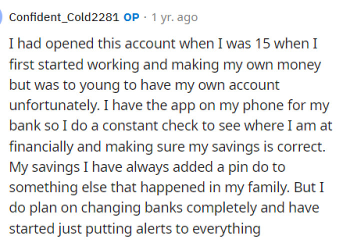 OP responded with information on how they obtained the account and what they plan to do now.