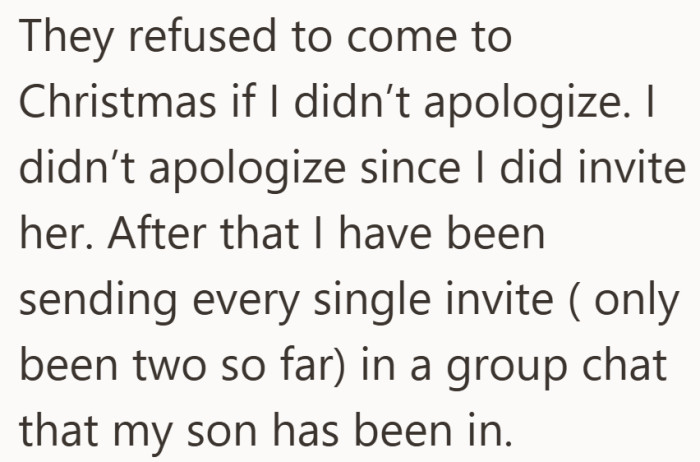 Skipping Christmas drew a clear line. She responded by making her communication fully visible.