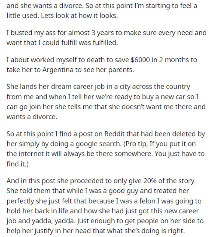 He then shares his full perspective on how things unfolded on his end, illustrating that this situation was not fair and did not really make sense.