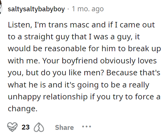 It will most definitely be an unhappy relationship, so it makes sense that he'd want to break up.