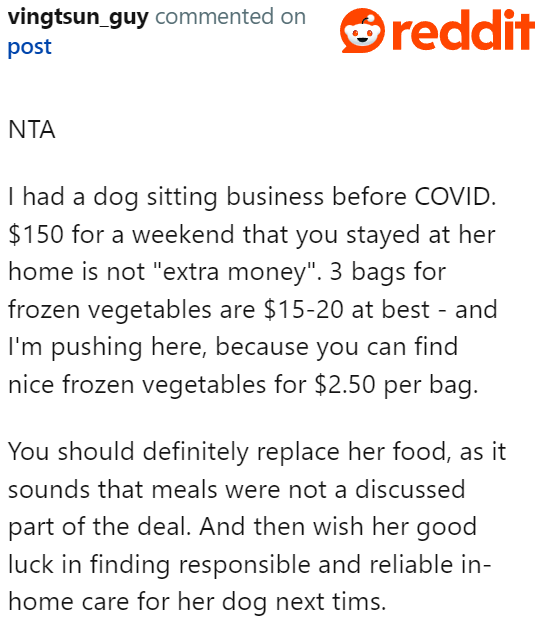 The OP would be severely underpaid if she were to give back $50.