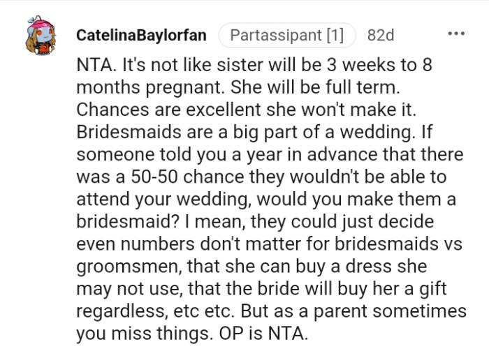 They wouldn't be able to attend the OP's wedding