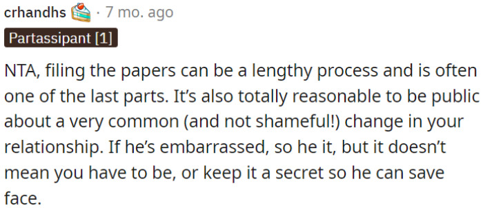 It's okay to openly share common relationship changes without shame.