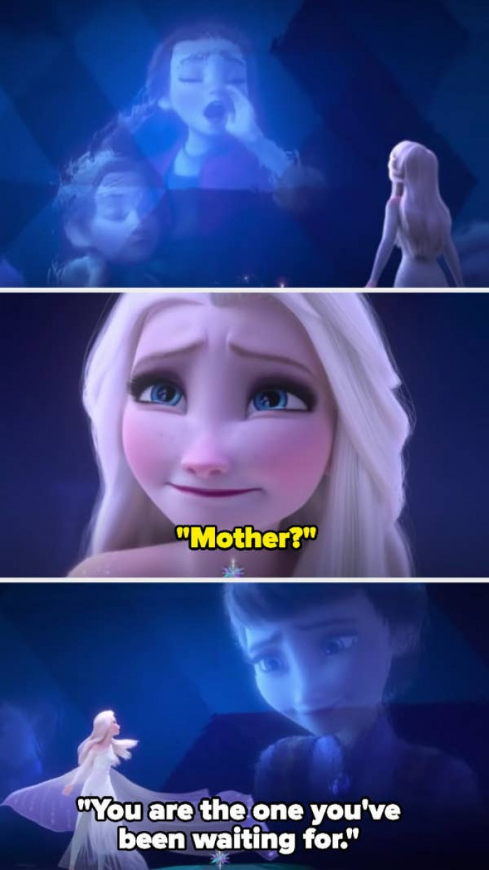 10. Movie Frozen 2 - Elsa's mom appeared and revealed that Elsa was the fifth spirit: