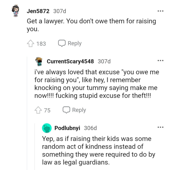 The OP owes them nothing