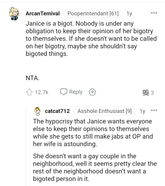 She shouldn't say bigoted things if she doesn't want to be called out for it