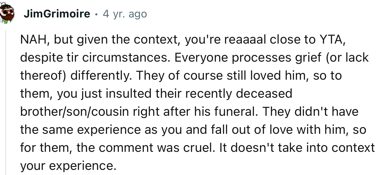 “They Didn't Have the Same Experience as You and Fall Out of Love with Him, So for Them, the Comment Was Cruel.”