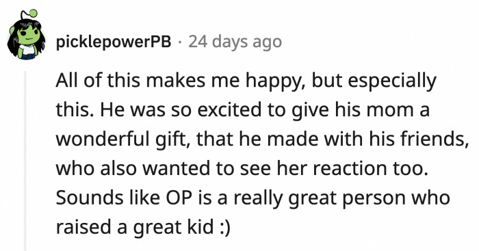 Chris and his friends worked so hard to give his mom a very thoughtful gift