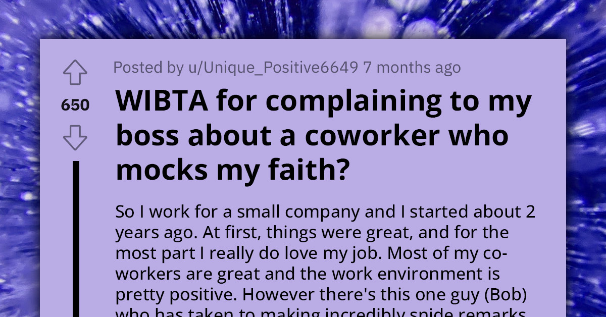Woman Asks If She Should Report Coworker For Mocking Her Religious Beliefs