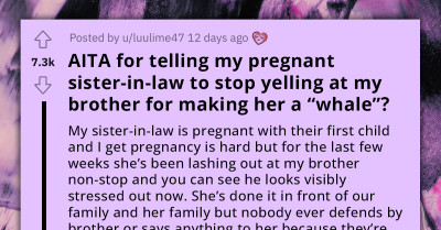 Redditor Questions If Intervening In Pregnant Sister-In-Law's Harsh Treatment Of Brother Constitutes Meddling In Marriage
