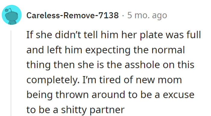 New mom or not, a little heads-up could've prevented this unexpected menu change.