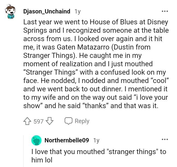 7. This Redditor says they met Gaten Matarazzo