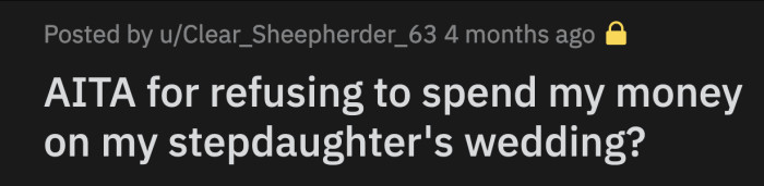 His wife said she needed money to finance their daughter's wedding