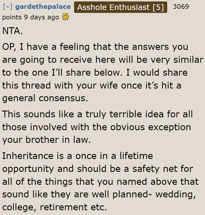 Redditors believe that the OP's suggestion is the best decision.