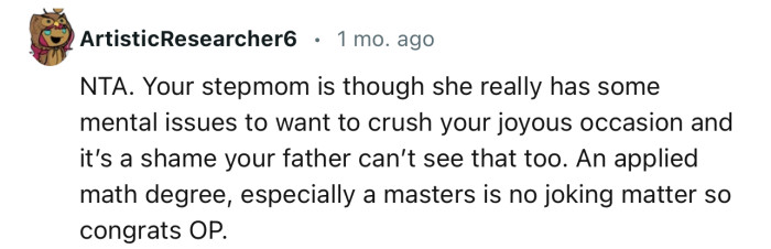 “NTA… An applied math degree, especially a master's, is no joking matter.”