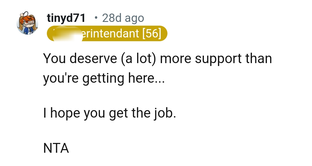This Redditor is hoping that the OP will get the job she's writing for