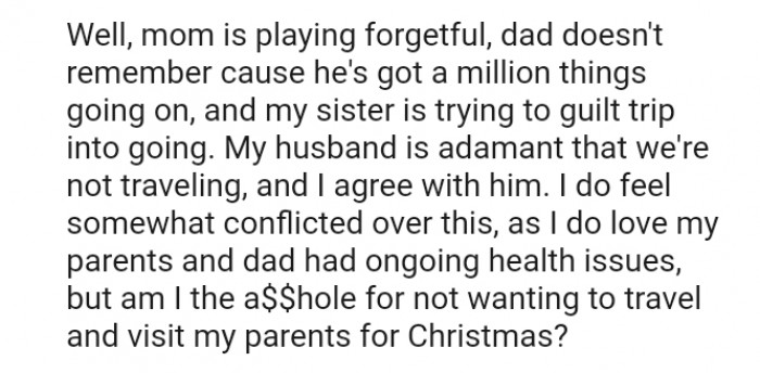 The OP feels somewhat conflicted over the situation