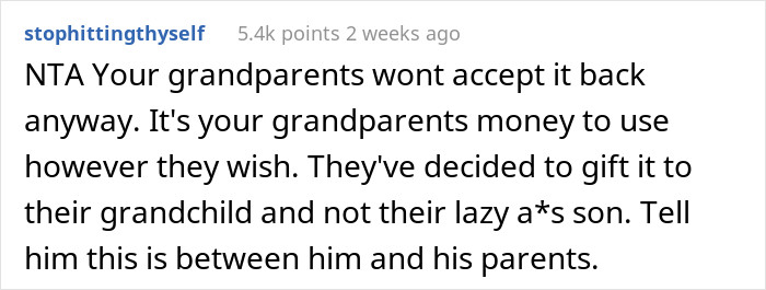 They chose to gift it