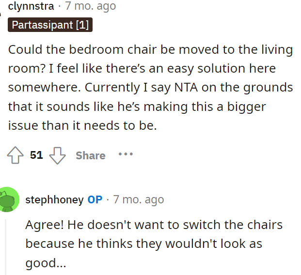 Some people commented with potential solutions so they can find some sort of compromise.