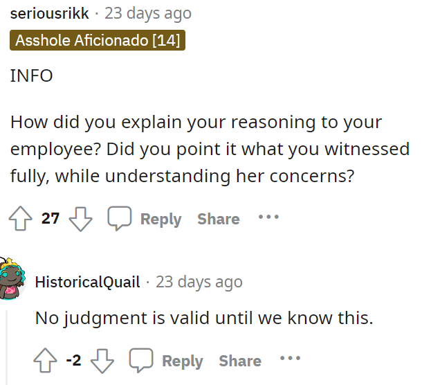 OP did tell us how she explained the situation, though, because she informed her of what she found, and essentially, they could review camera footage from the bar as well.