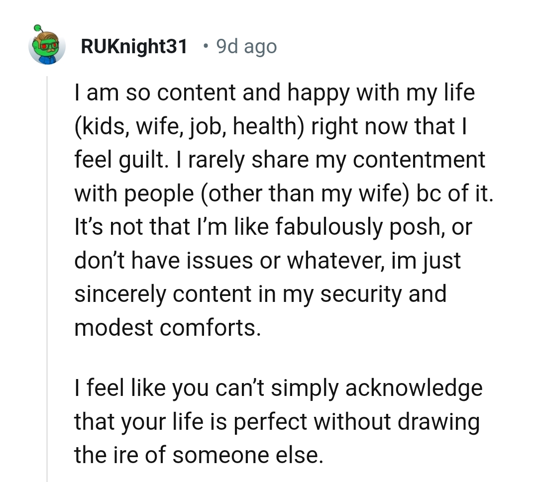 21. Sharing my contentment with people