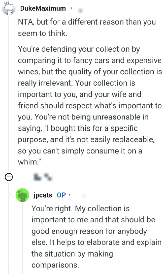 OP's collection is important to him