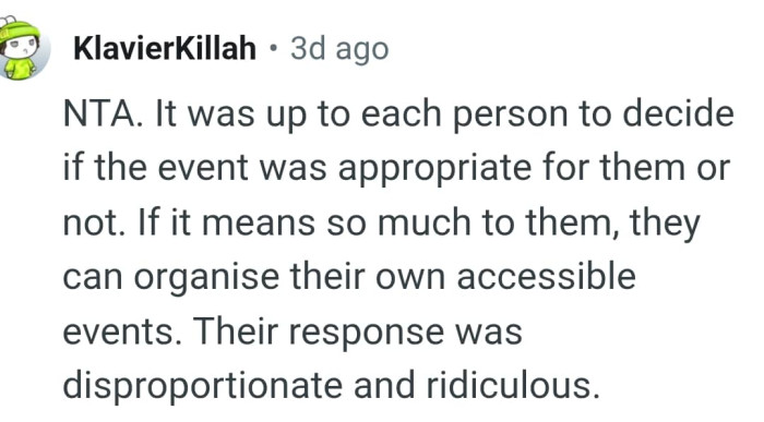 They can organise their own accessible event