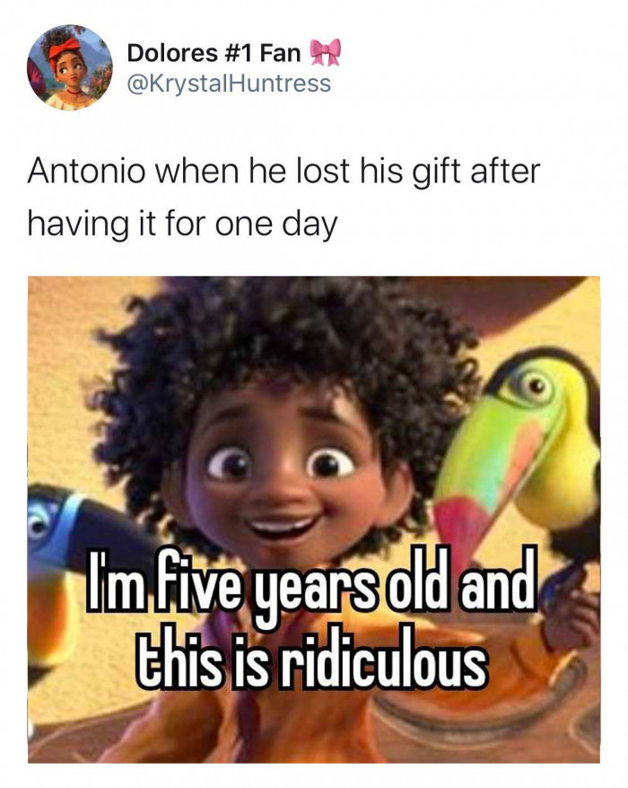 3. Antonio loses his gift after having it for a day