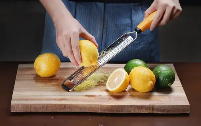 9. If you're going to zest a lemon, use a Microplane to scrape off only the outermost layer of skin. Avoid scraping off too much of the pith (the white stuff).