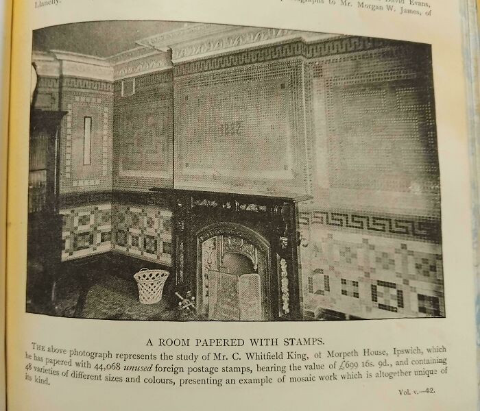 "A Room Papered With Stamps, 1892"