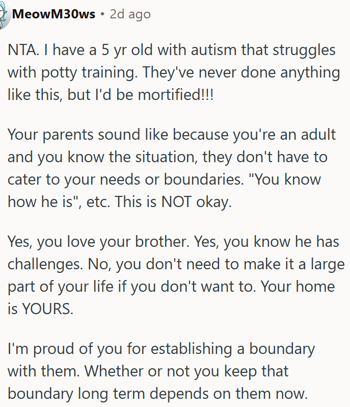 Setting boundaries with family is valid, even when caring for a loved one with special needs.