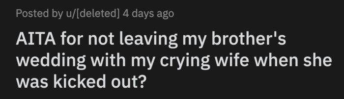 She said OP's younger brother didn't welcome her into the family that way during their own wedding